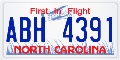 NC license plate ABH4391