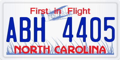 NC license plate ABH4405