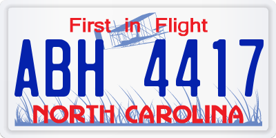 NC license plate ABH4417