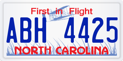 NC license plate ABH4425