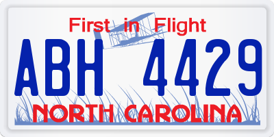 NC license plate ABH4429