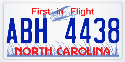 NC license plate ABH4438
