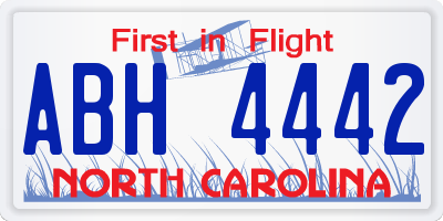 NC license plate ABH4442