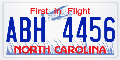NC license plate ABH4456