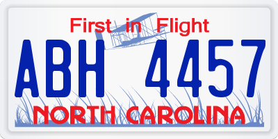 NC license plate ABH4457