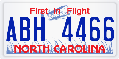 NC license plate ABH4466