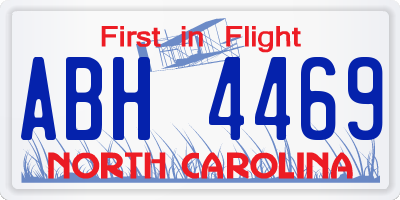 NC license plate ABH4469