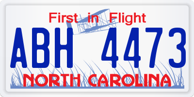 NC license plate ABH4473