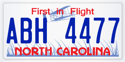 NC license plate ABH4477
