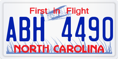 NC license plate ABH4490