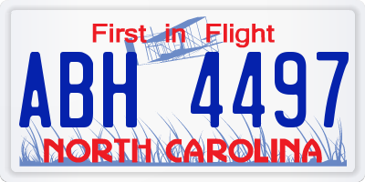 NC license plate ABH4497