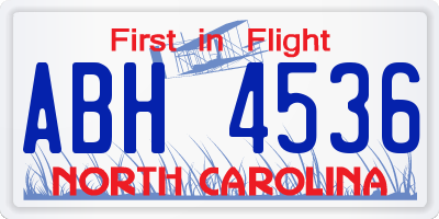 NC license plate ABH4536