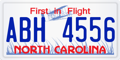 NC license plate ABH4556
