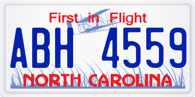 NC license plate ABH4559