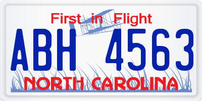 NC license plate ABH4563
