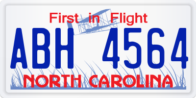 NC license plate ABH4564