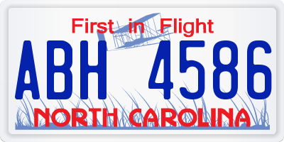 NC license plate ABH4586