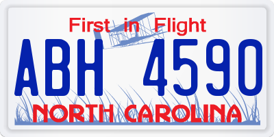 NC license plate ABH4590
