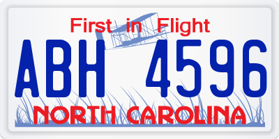 NC license plate ABH4596