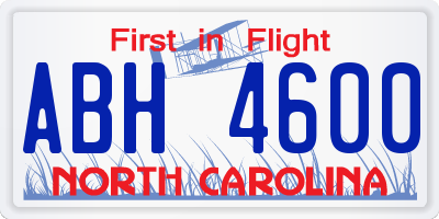 NC license plate ABH4600