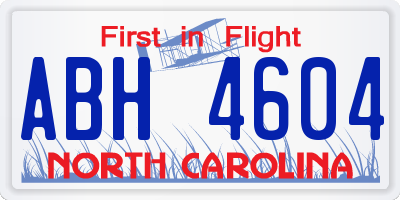 NC license plate ABH4604