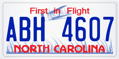 NC license plate ABH4607