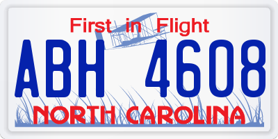 NC license plate ABH4608