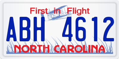 NC license plate ABH4612