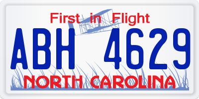 NC license plate ABH4629