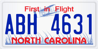 NC license plate ABH4631