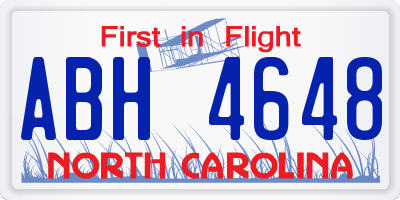 NC license plate ABH4648