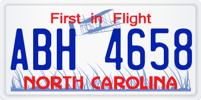 NC license plate ABH4658