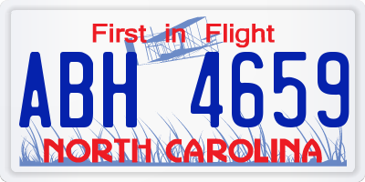 NC license plate ABH4659