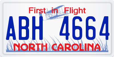 NC license plate ABH4664