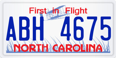 NC license plate ABH4675