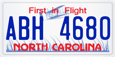 NC license plate ABH4680