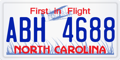 NC license plate ABH4688