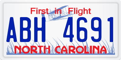 NC license plate ABH4691