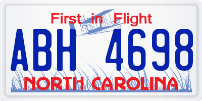 NC license plate ABH4698