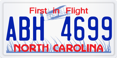NC license plate ABH4699