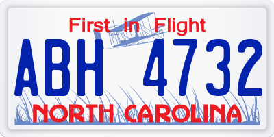 NC license plate ABH4732