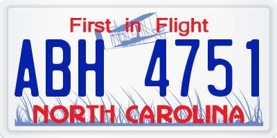 NC license plate ABH4751
