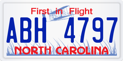NC license plate ABH4797
