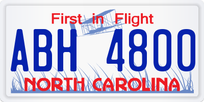 NC license plate ABH4800