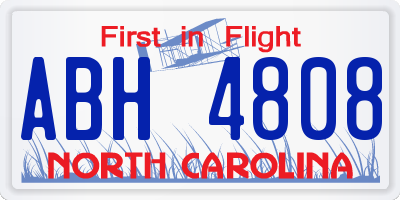 NC license plate ABH4808