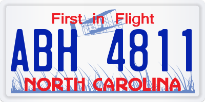 NC license plate ABH4811