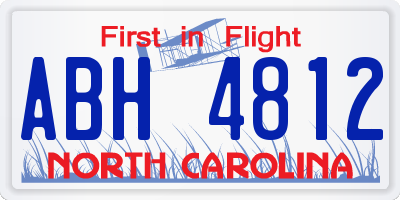 NC license plate ABH4812