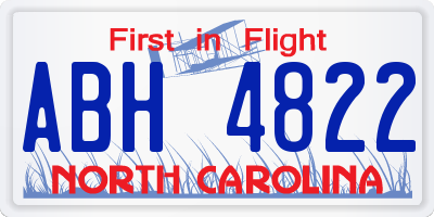 NC license plate ABH4822