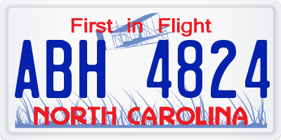 NC license plate ABH4824
