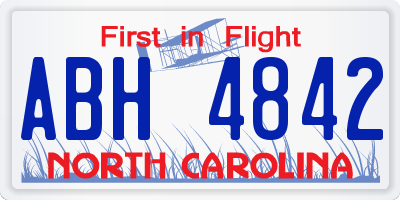 NC license plate ABH4842